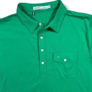 Criquet Polo Shirt Mens XL Green Short Sleeve Performance Golf Embroidered Logo
